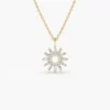 925 Silver Diamond Disc Cluster Necklace