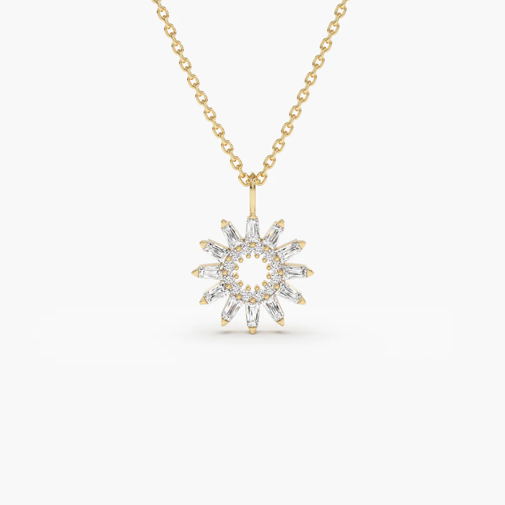 925 Silver Diamond Disc Cluster Necklace