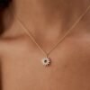 925 Silver Diamond Disc Cluster Necklace - Image 2