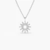 925 Silver Diamond Disc Cluster Necklace - Image 4