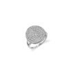 925 Silver Diamond Disc Ring in 925 sterling silver with thick gold plating