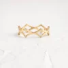 Diamond Edison band in 925 Sterling Silver with thick gold plating