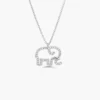 925 Silver Diamond Elephant Charm Necklace
