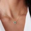 925 Silver Diamond & Emerald Necklace