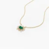 925 Silver Diamond & Emerald Necklace - Image 3