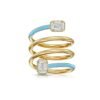 925 Silver Diamond & Enamel Spiral Ring - Image 9