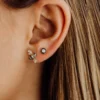 925 Silver Diamond Enamel Stud featuring a Premium CZ Diamond