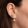 925 Silver Diamond Enamel Stud in 925 Sterling Silver
