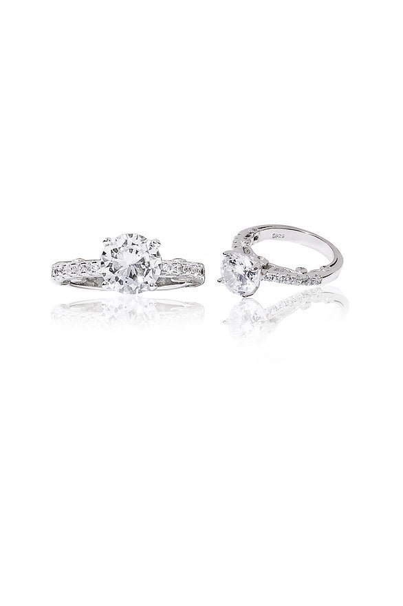 925 Silver Diamond Engagement Ring