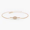 925 Silver Diamond Evil Eye Bracelet in 925 Sterling Silver and gold plating