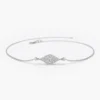 925 Silver Diamond Evil Eye Bracelet with thick gold plating