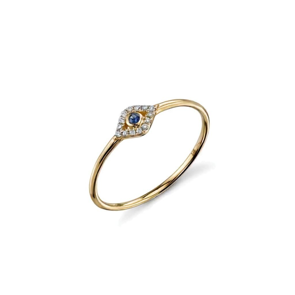 925 Silver Diamond Evil Eye Ring