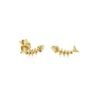 925 silver fishbone stud with sparkling CZ stones