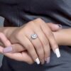 925 Silver Diamond Floral Ring - Image 4