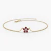 925 Silver Diamond Flower Charm Bracelet - Image 3