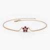 925 Silver Diamond Flower Charm Bracelet - Image 4