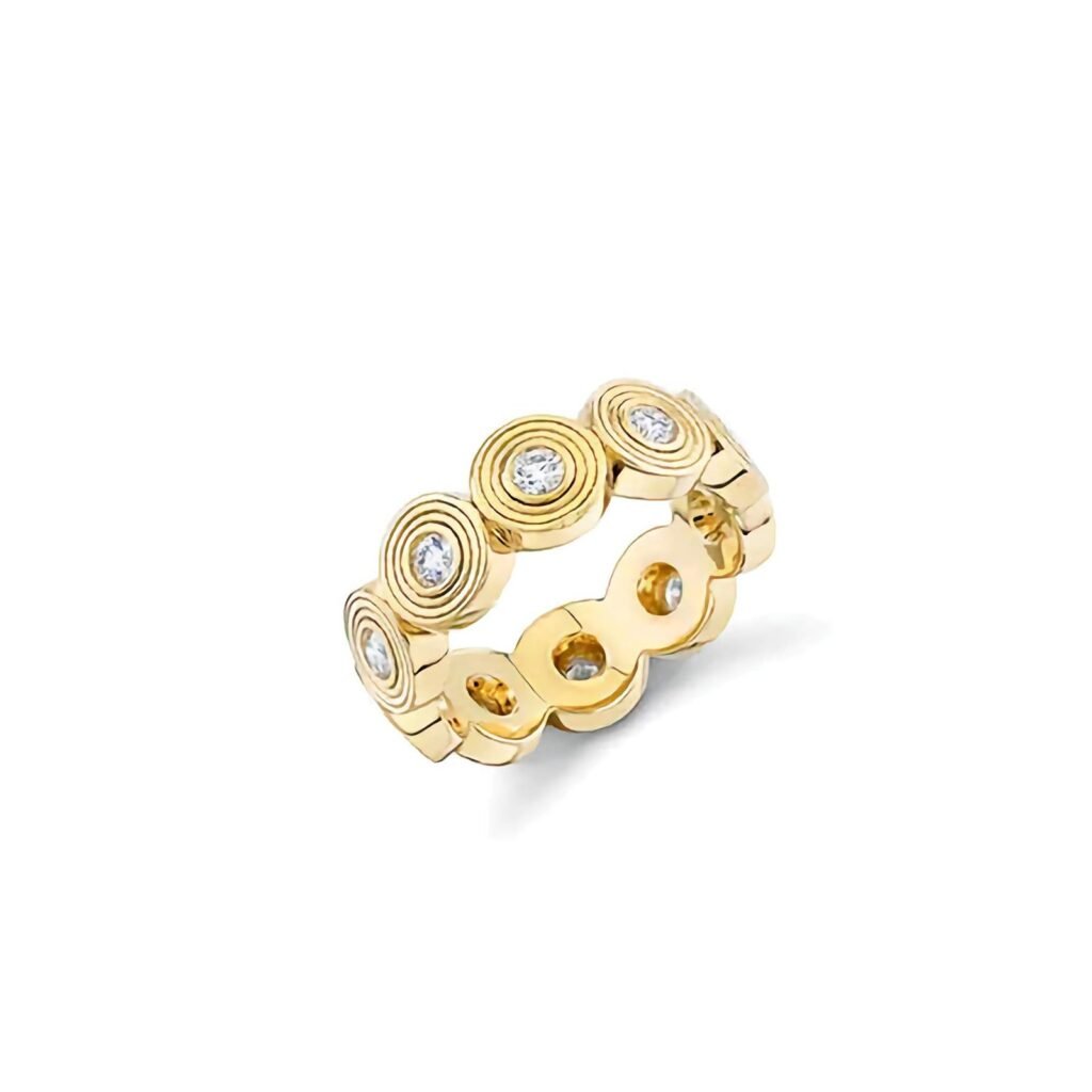 925 Silver Diamond Fluted Eternity Ring