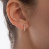 Sterling silver stud earrings with pave-set premium CZ diamonds