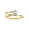 925 Silver Diamond Half Band Pave Ring with slim polished design