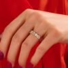 925 Silver Diamond Half Eternity Baguette Ring