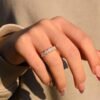 925 Silver Diamond Half Eternity Baguette Ring - Image 3