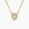 925 Silver Diamond Halo Necklace