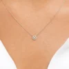 925 Silver Diamond Halo Necklace - Image 2