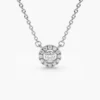 925 Silver Diamond Halo Necklace - Image 4