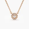 925 Silver Diamond Halo Necklace - Image 6