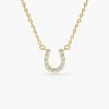 925 Silver Diamond Horseshoe Necklace
