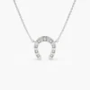 925 Silver Diamond Horseshoe Necklace in 925 Sterling Silver