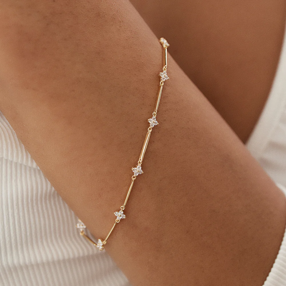 925 Silver Diamond Infinity Bracelet