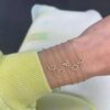 925 Silver Diamond Initial Bracelet with Premium CZ Diamond initial detail