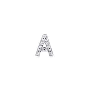 925 Silver Diamond Initial Letter Stud