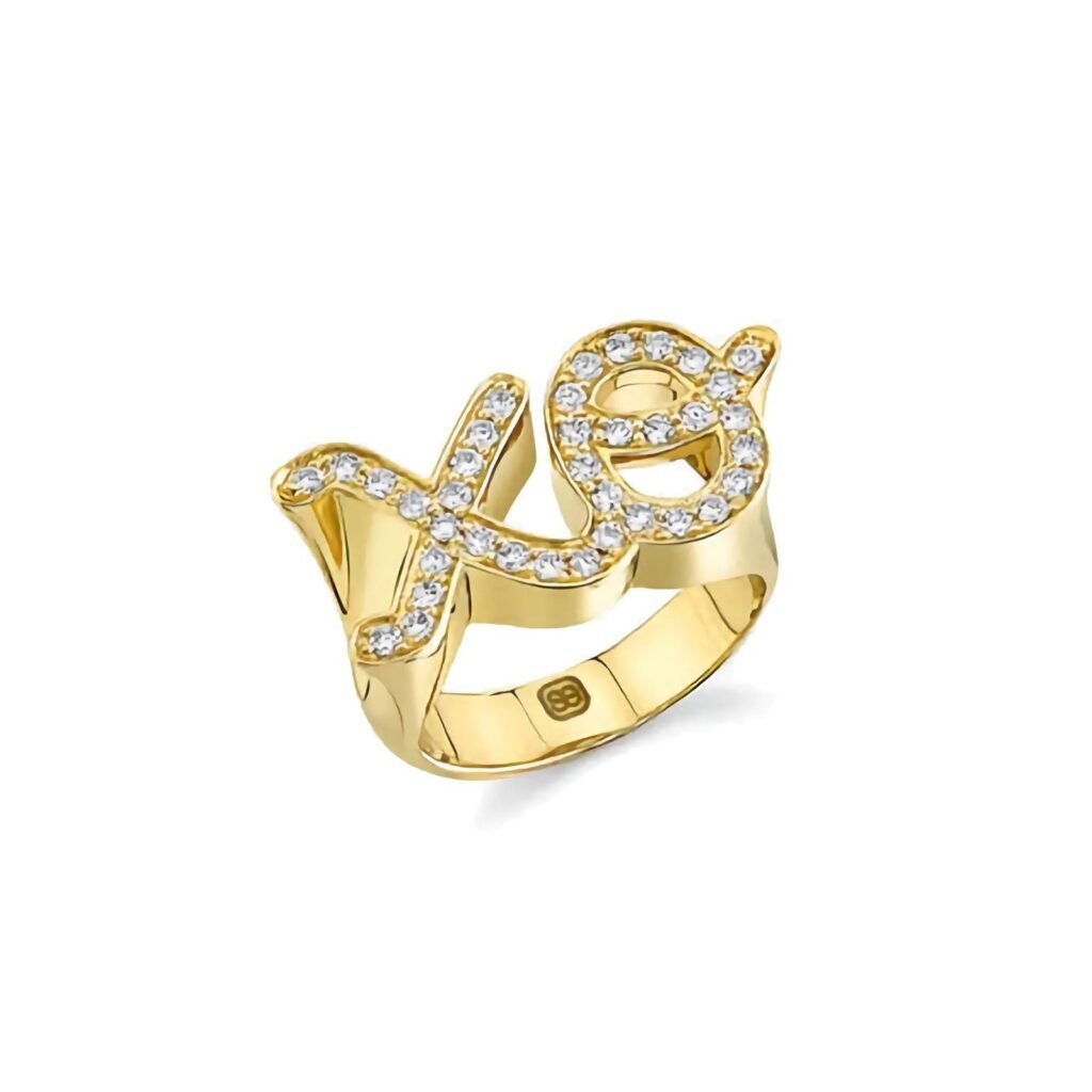 925 Silver Diamond Large XO Signet Ring