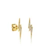 925 silver lightning bolt stud with sparkling CZ stones