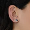 925 Silver Diamond Lighting Bolt Stud - Image 2
