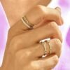 925 Silver Diamond Link Ring - Image 5