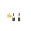 925 Silver diamond lipstick stud with playful lipstick shape