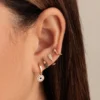 925 Sterling Silver lipstick stud with premium CZ diamond stones
