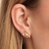 925 Silver Diamond Lobster Stud in 925 sterling silver and thick gold plating
