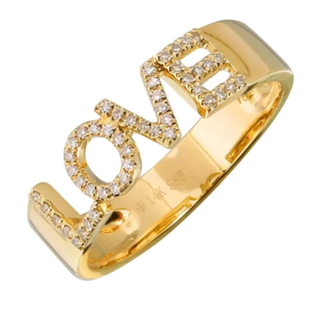 925 Silver Diamond Love Ring