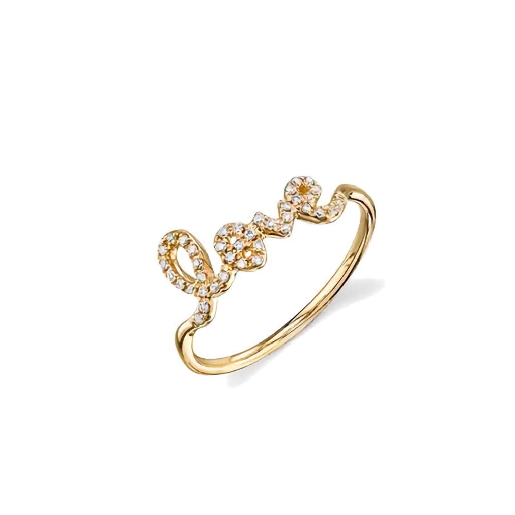 925 Silver Diamond Love Ring