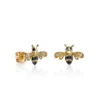 Mini bee stud earring with sparkling CZ stones