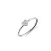 925 Silver Diamond Mini Heart Ring with Premium CZ Diamond accents