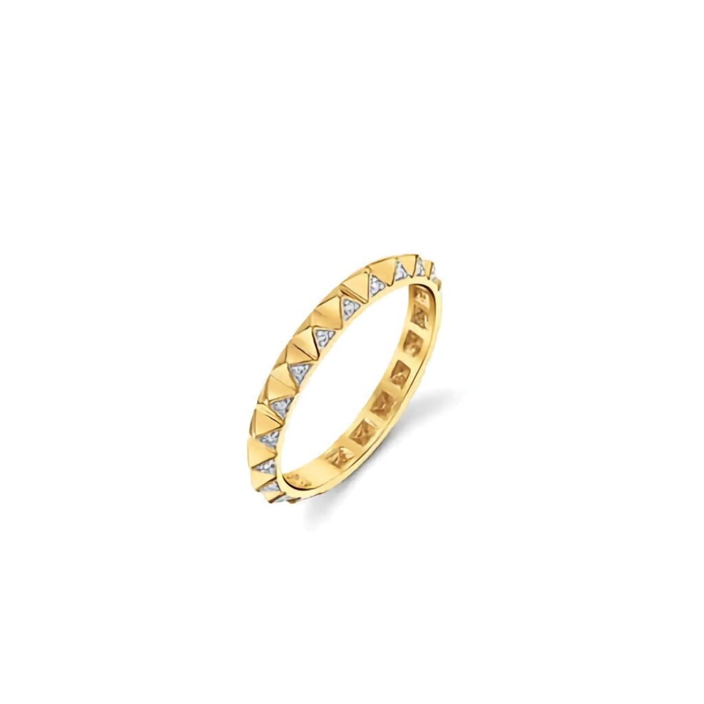 925 Silver Diamond Mini Pyramid Eternity Ring