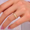Minimal dome ring in 925 silver with pavé sparkle