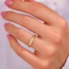 Gold-plated dome ring with a sleek minimalist profile