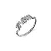 925 silver Mom script ring with Premium CZ Diamond pave accents