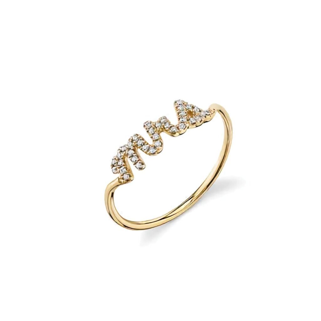 925 Silver Diamond Mrs. Ring